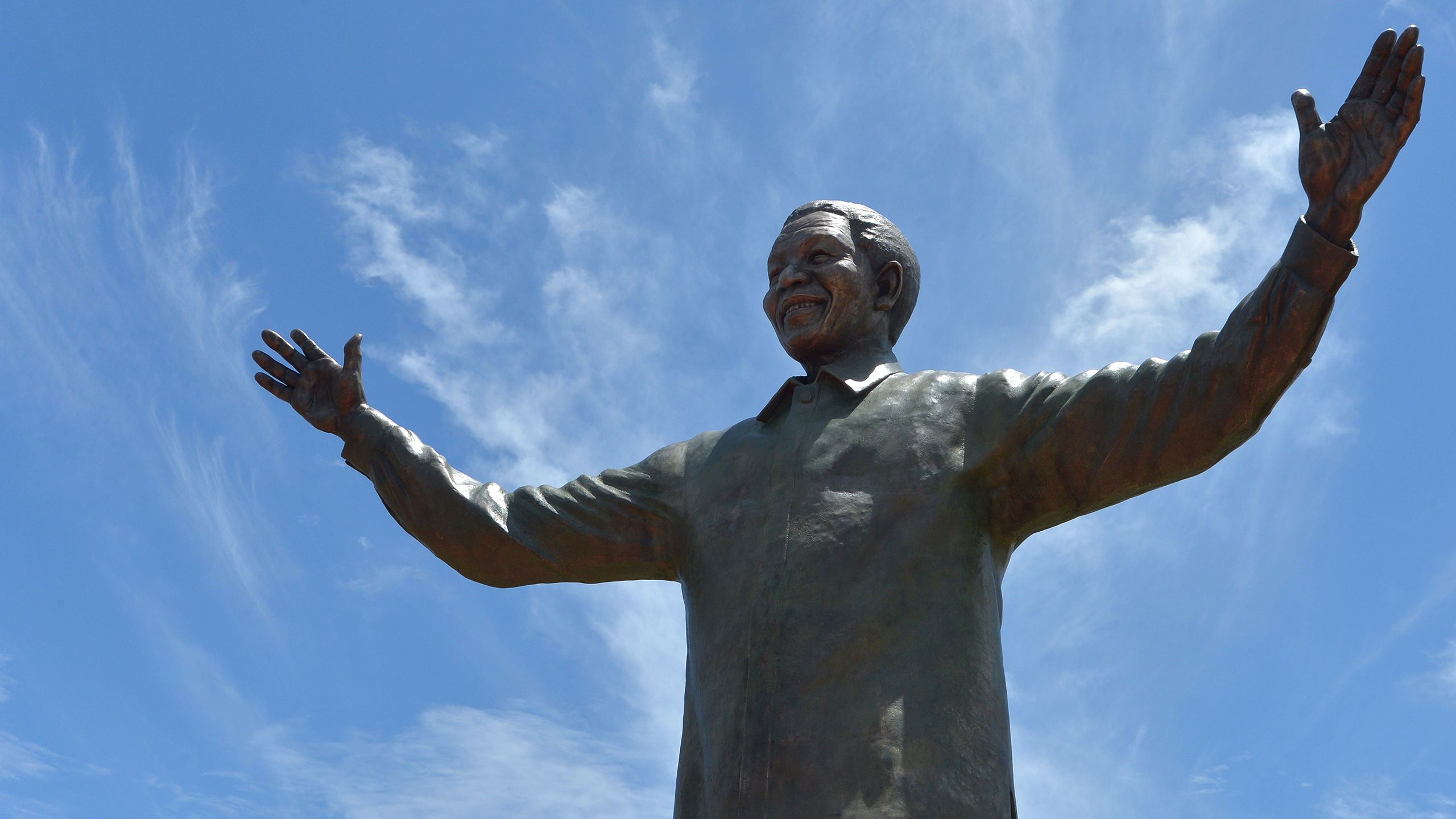 A statue of former South African President Nelson Mandela in Pretoria.