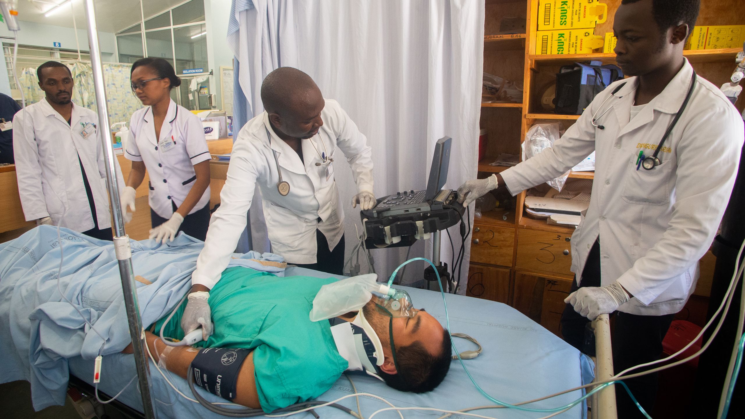 Staff at AIC Kijabe Hospital during an in-house training on emergency medical response.