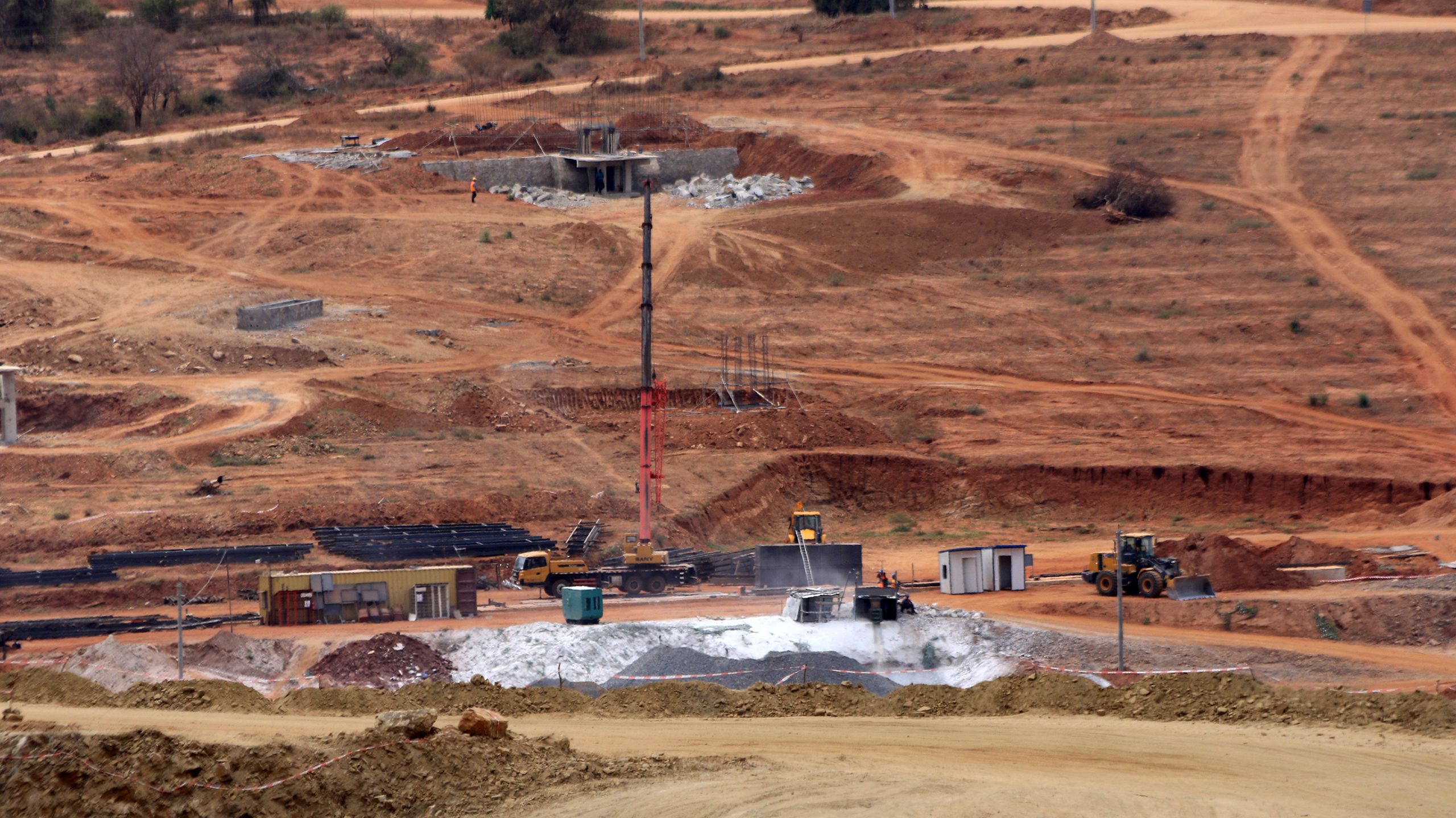 Thwake Dam under construction in Makueni.